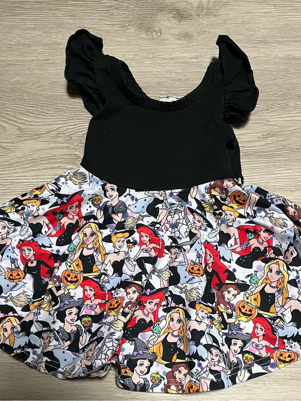 3-6m Halloween Princess Print Casual Dress, Soft & Stretchy Material
